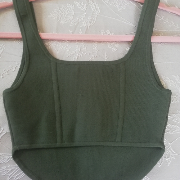 Aritzia Baton Green Corset Style Crop Top - Picture 3 of 5